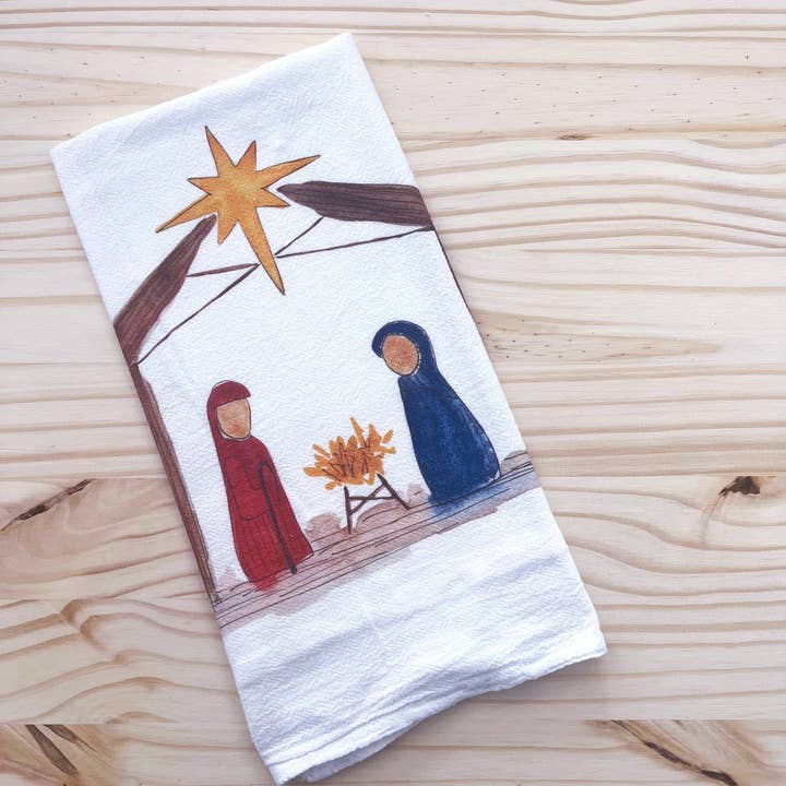 Anna Whitham Co. - Wholesale Tea Towel - Nativity Tea Towel1