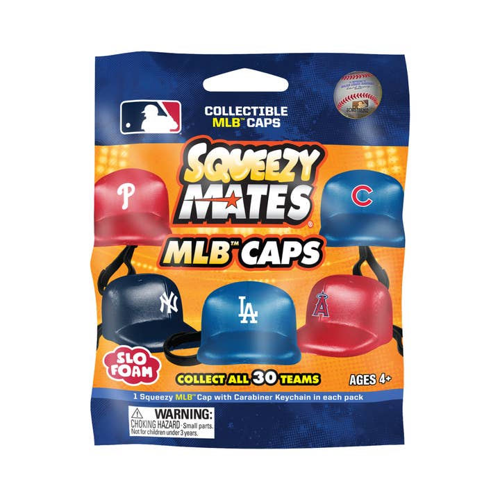 Party Animal, Inc. - Wholesale Classic Toy - Kids - MLB Squeezy Caps Blind Pack Display - 24CT1