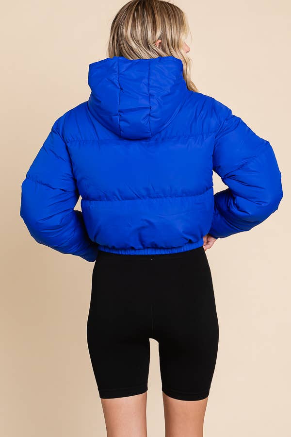 ANWND - Wholesale Puffer Jacket - Women's - 2505-FRONT ZIPPER HOODIE PUFFER WITH POCKETS2