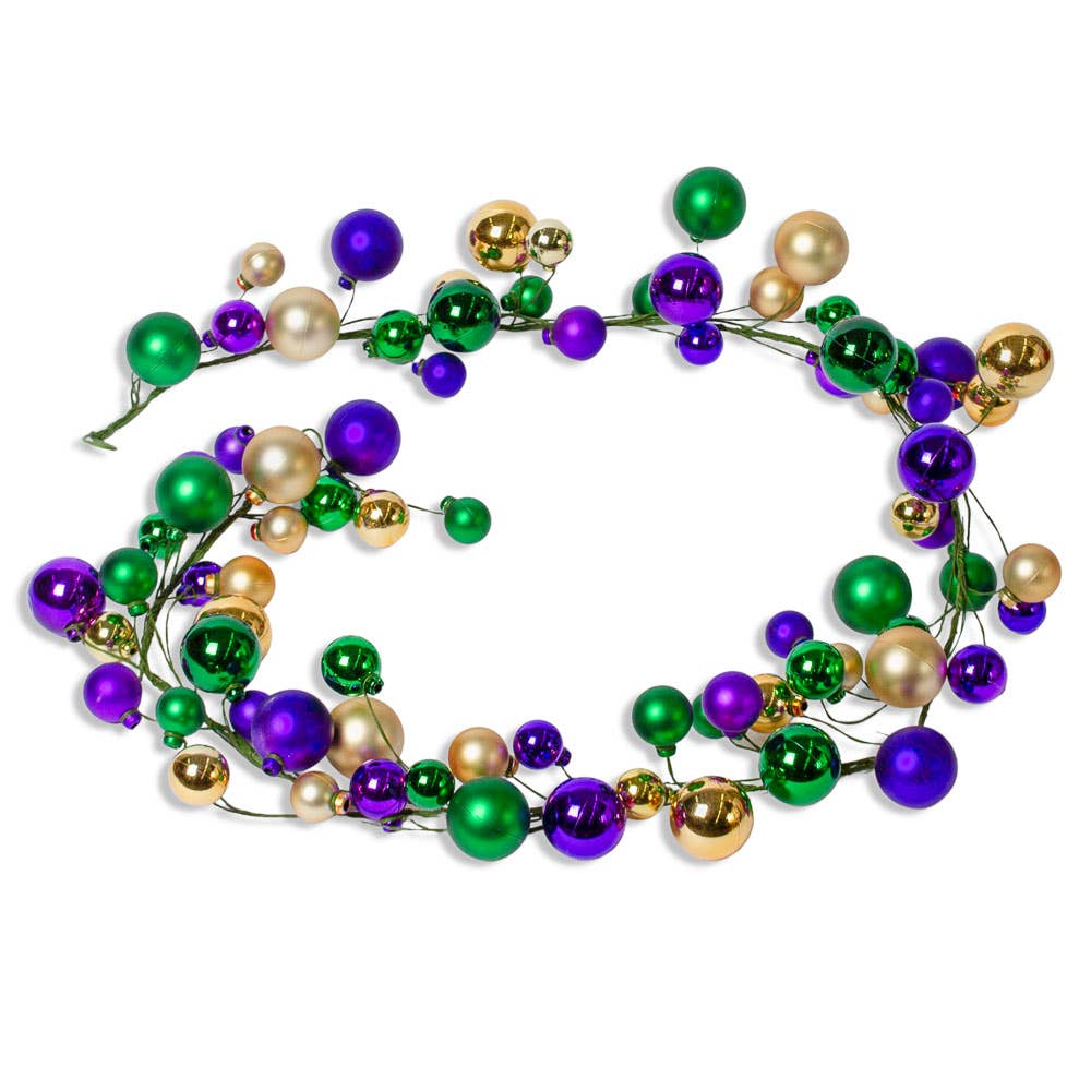 Factory Direct Craft - Vendita all'ingrosso Decorazione - Ghirlanda di palline rotonde di Mardi Gras da 58"5