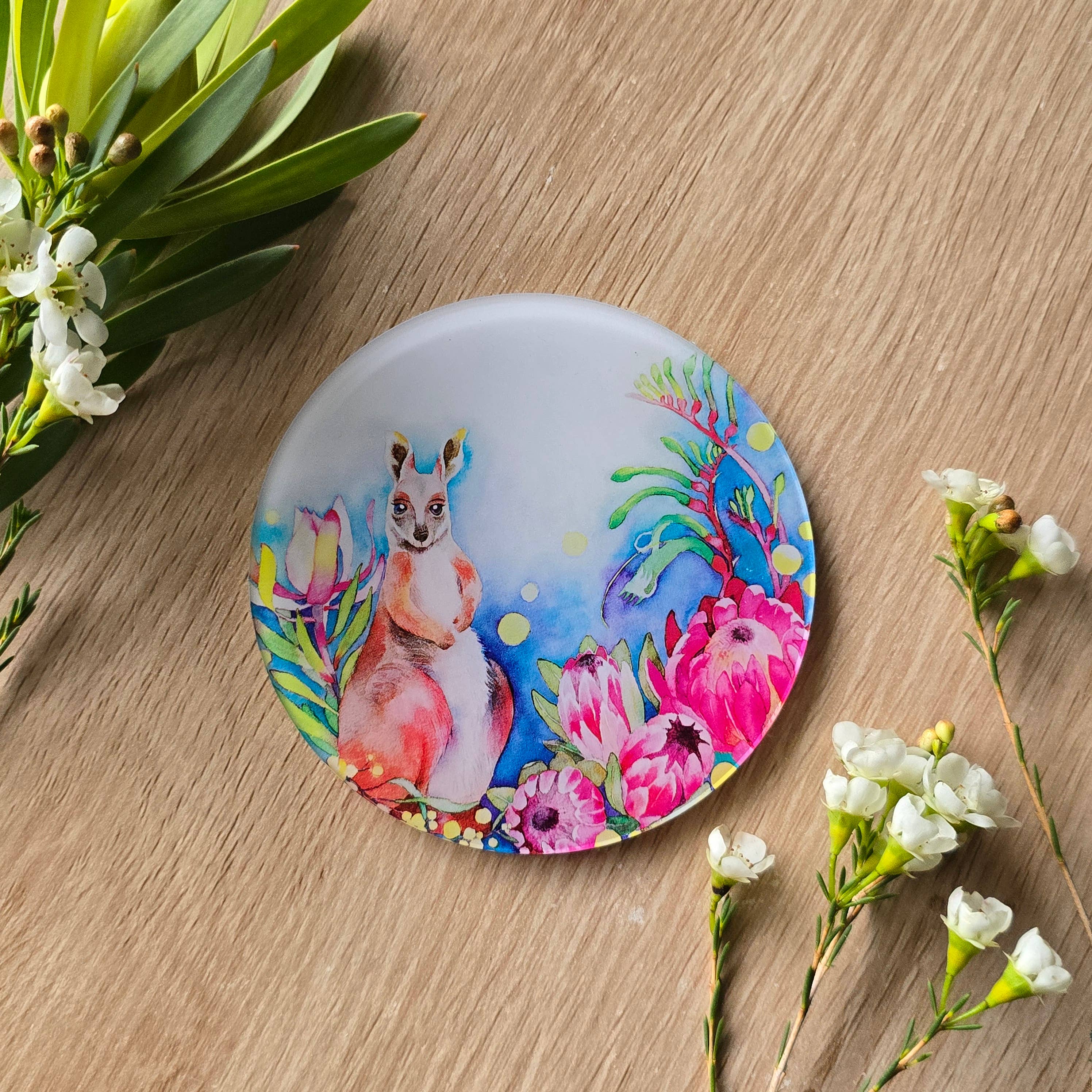 Watercolour By Cat - Wholesale Coasters - Australian Animal Art Coaster3