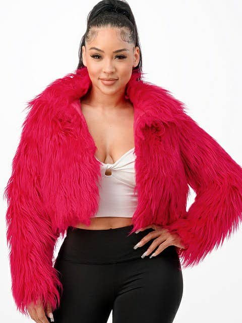 Boswell - Wholesale Jacket – Women's - Long Sleeve Shaggy Crop Jacket2