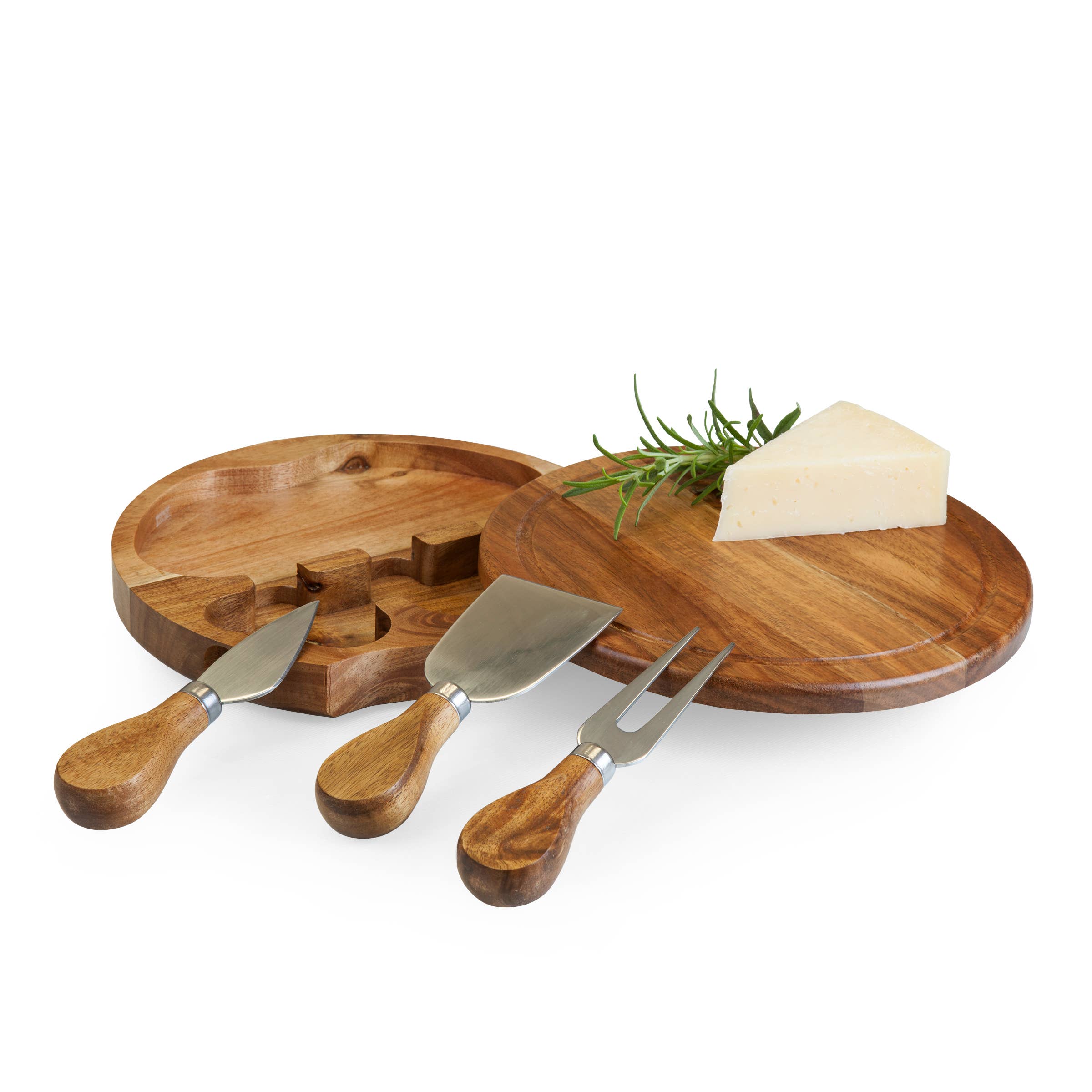 Acacia Brie Cheese Cutting Board & Tools for wholesale on Faire7