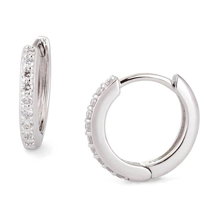 12,5 mm Diamant En 14k Witgouden Oorringen voor wholesale door Eklexic