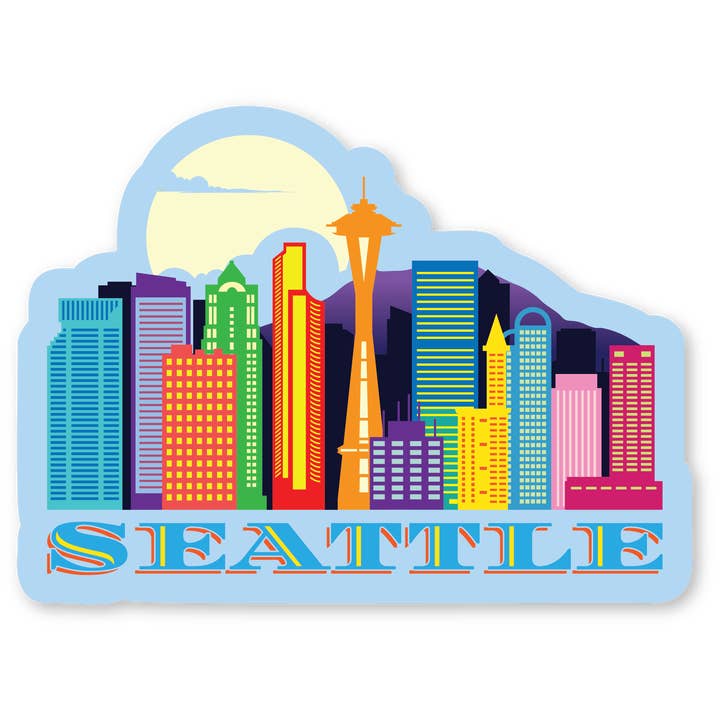 Morris Magnets - Wholesale Sticker - Vinyl Sticker - Seattle WA Retro Skyline