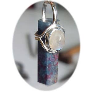 Crystal Earth Sterling - Wholesale Spiritual Stone/Crystal - Crystal Wand - Thulite, Moonstone Natural Stone