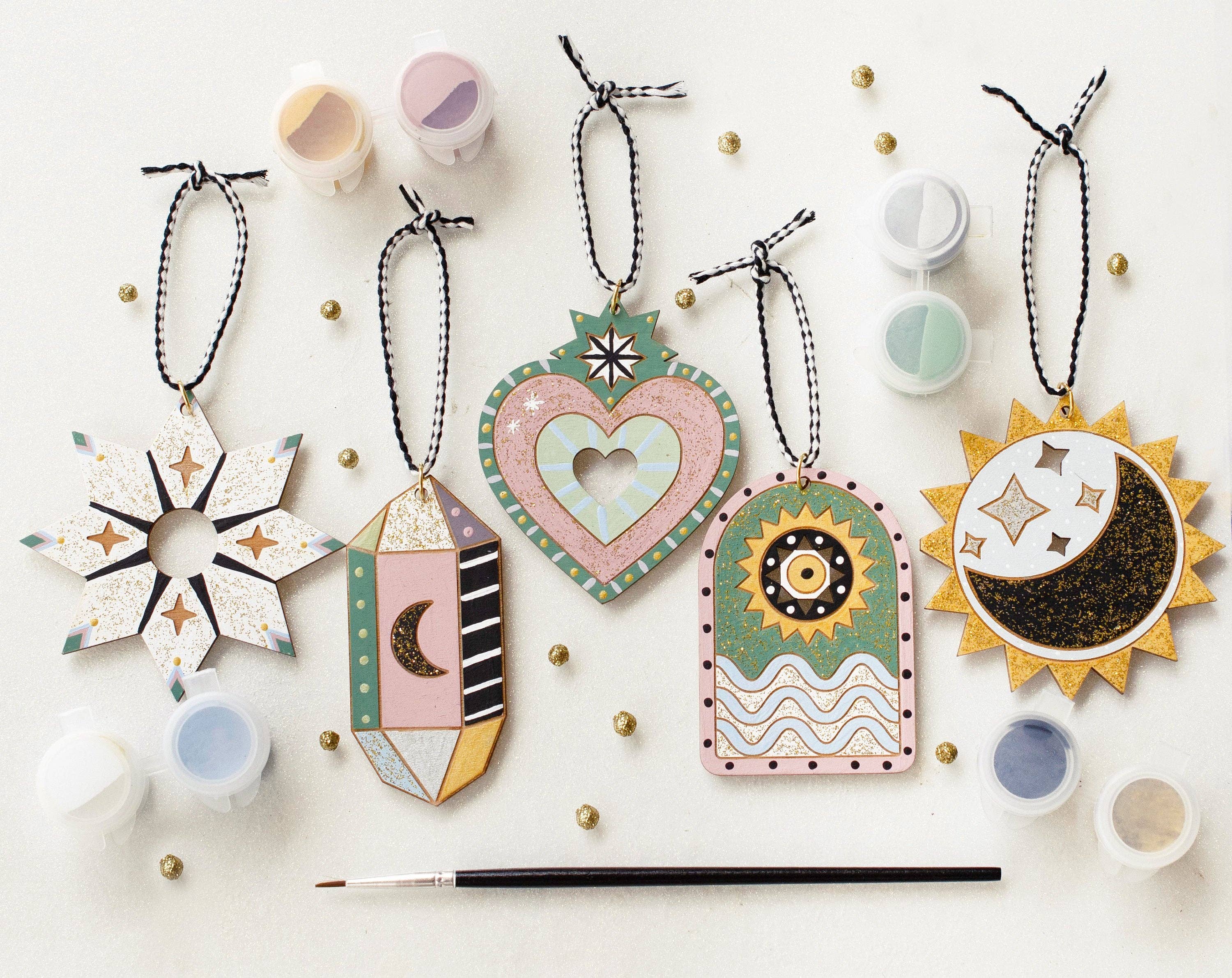 Jill Makes - Wholesale DIY craft kit - Paint Your Own Celestial Ornaments DIY Kit6