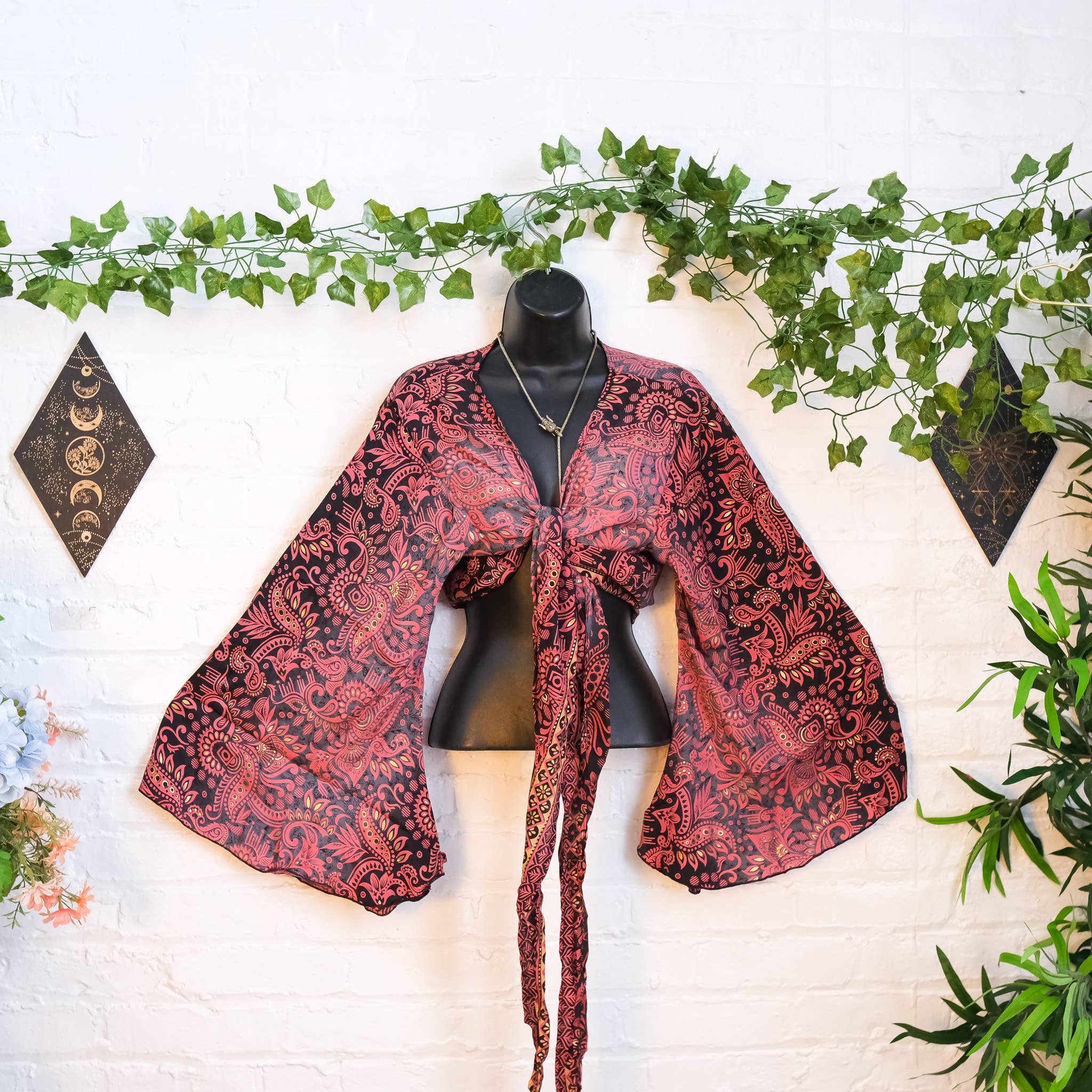 Karma Nepal Crafts - Wholesale Blouse - Women's - Bohemian  Style Bell Sleeve Wrap Top 11