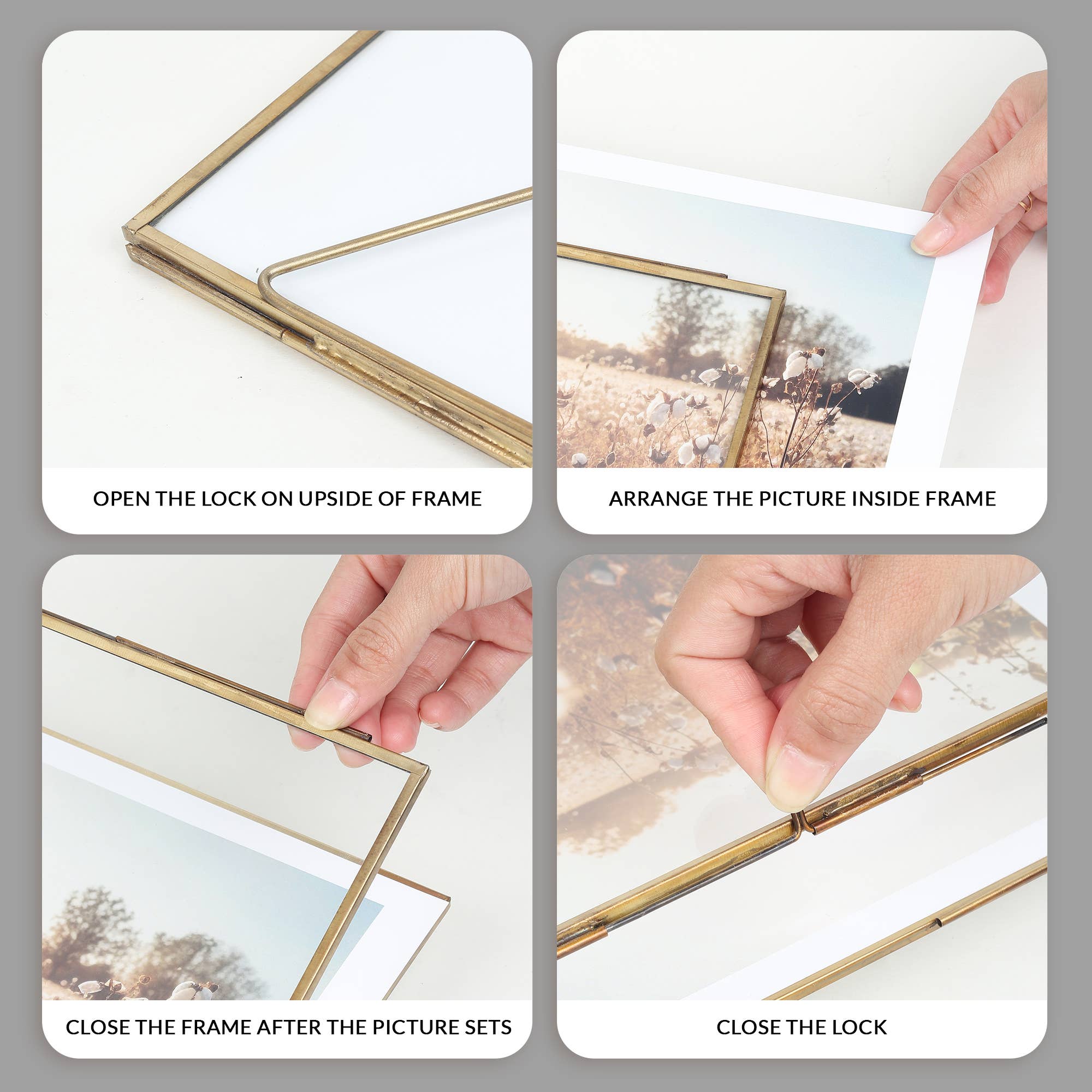 Alza - Wholesale Picture Frame - Hande made Brass antique stand Photo frame Landscape6