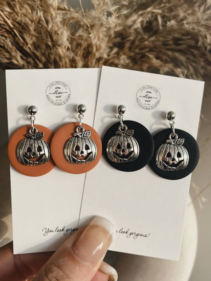 Silver pumpkin dangles for wholesale by ElleseeWomen