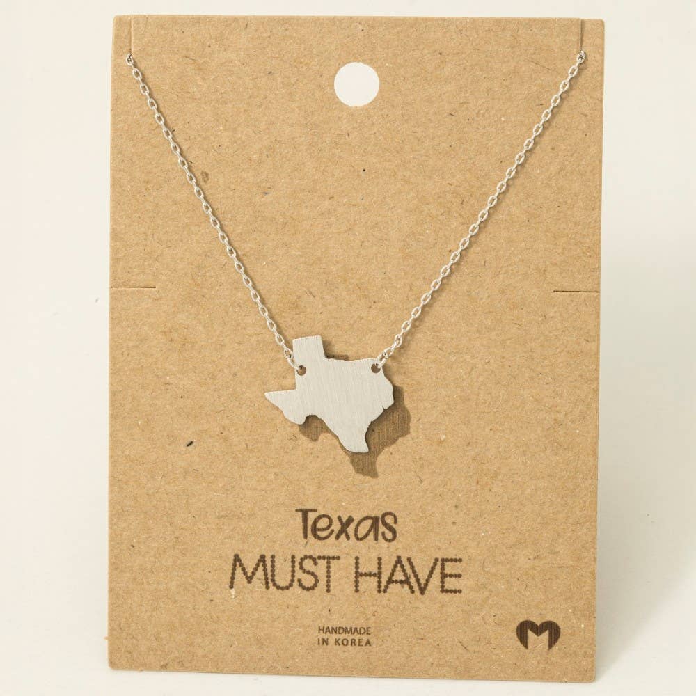 Fame Accessories - Wholesale Pendant/Charm Necklace - Gold Dipped Texas State Pendant Necklace4