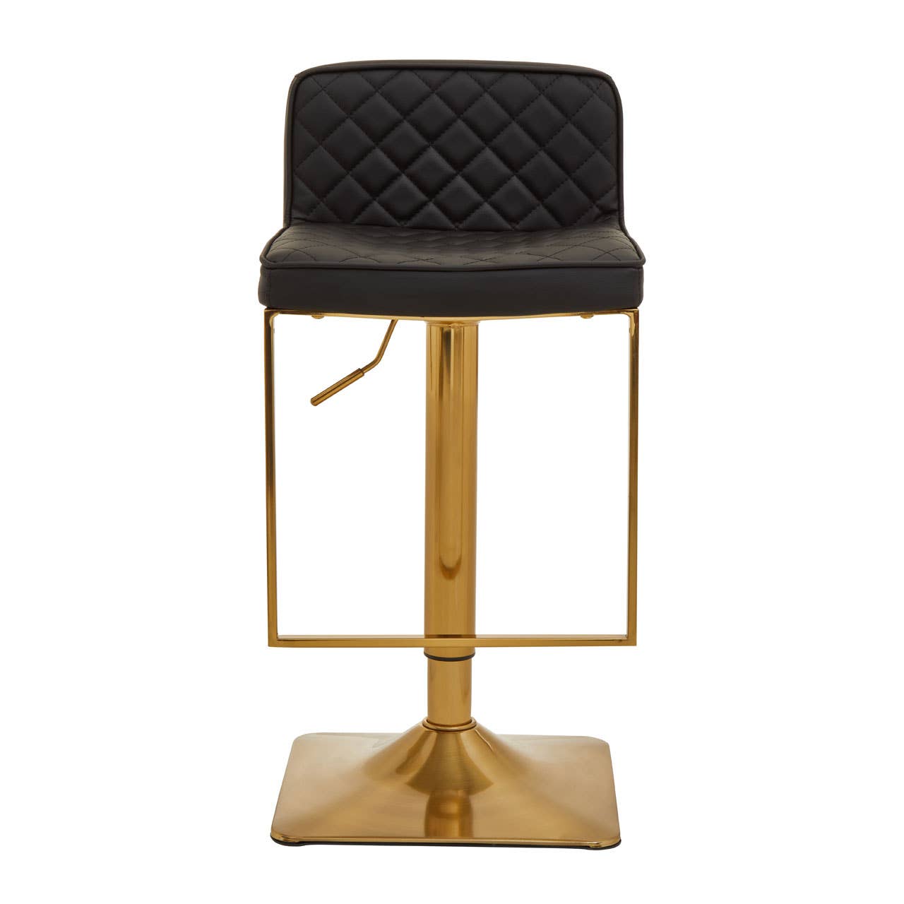 Interiors by Premier - Wholesale Stool - Black And Gold Bar Stool With Square Base 21
