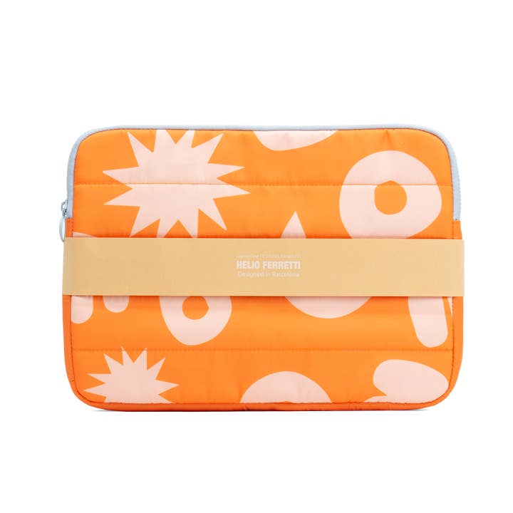 Helio Ferretti Co - Wholesale Laptop/Tablet Case - Women's - Orange Uneven Laptop Sleeve 15" HF