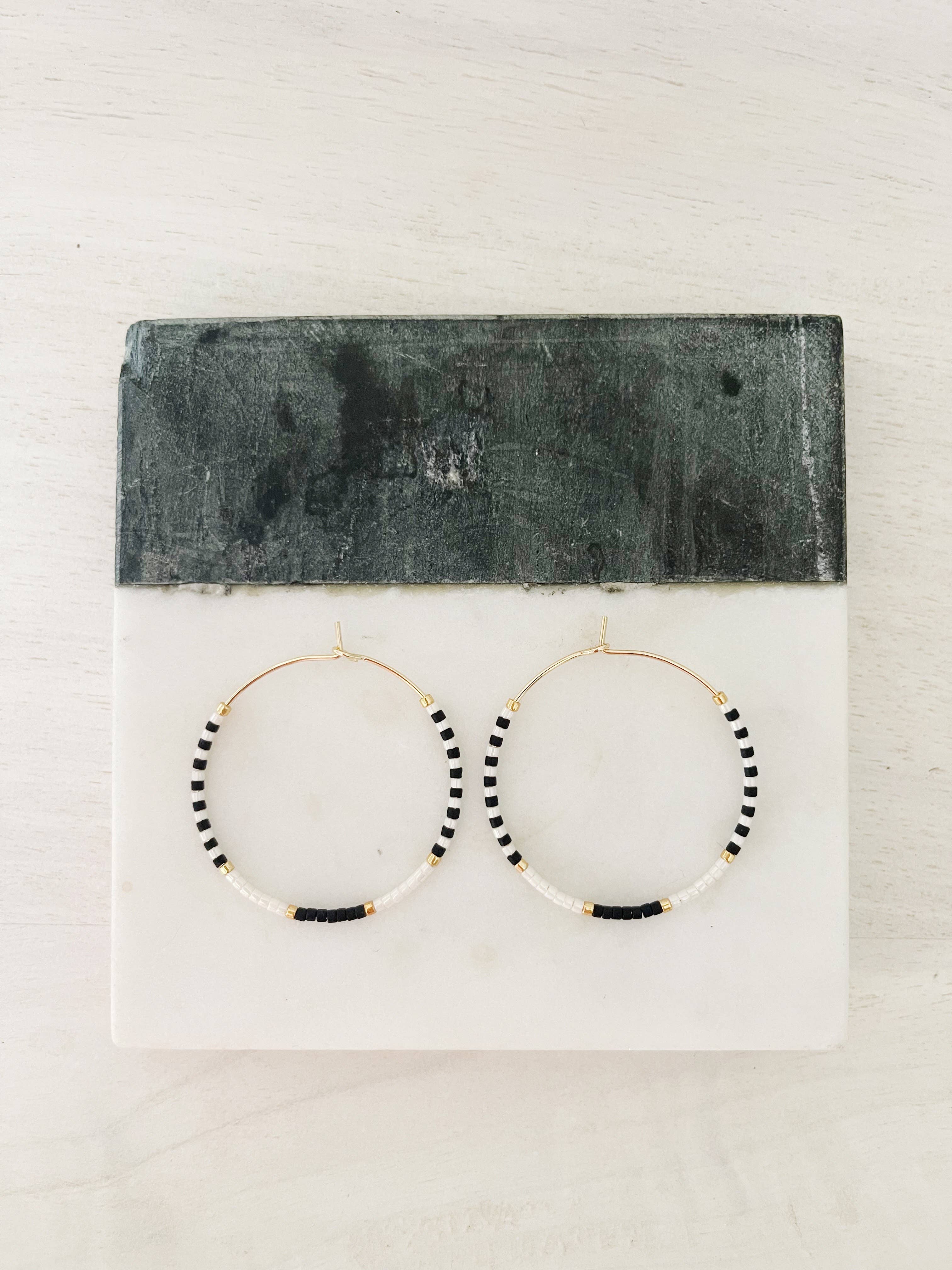 Girls Day Out by Amy Houston - Wholesale Hoop Earrings - Dalmatian Coast // miyuki glass beaded gold hoop earrings 2