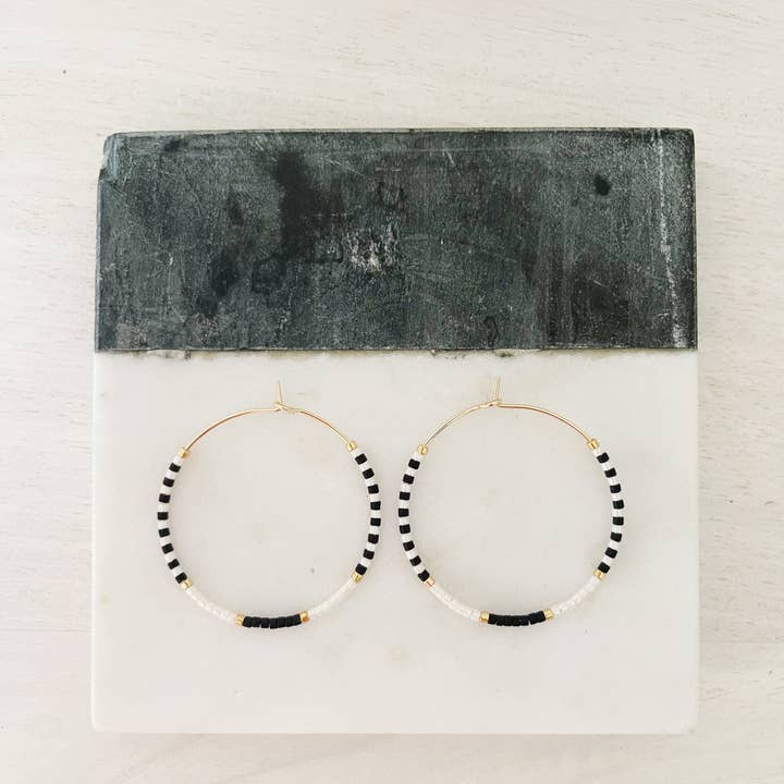 Girls Day Out by Amy Houston - Wholesale Hoop Earrings - Dalmatian Coast // miyuki glass beaded gold hoop earrings 2