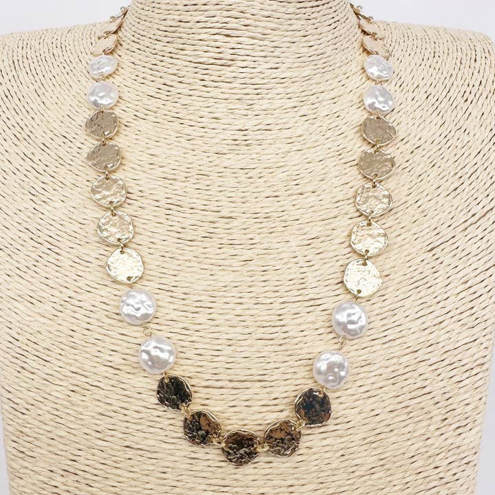 N25327 Gold Chips Beaded Necklace for wholesale by Pretty Persuasions
