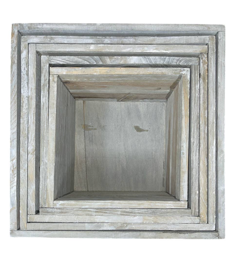 Thompson Wholesale - Wholesale Planter Box - Weathered Gray Square Wood Planters -- 20 Piece Set2