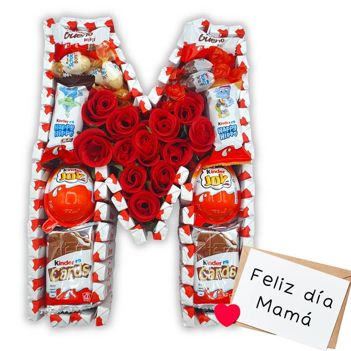 IAMI - Vendita all'ingrosso Confezioni di cioccolatini - Regalo per la festa della mamma per bambini - Lettera M ripiena di cioccolato