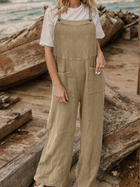 Full Size Wide Leg Front Pocket Jumpsuit for wholesale by Fashion Quality Boutik