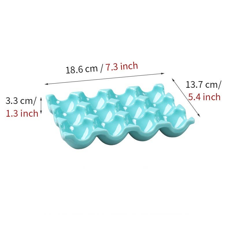 Homerely (We Cover All Import Duties) - Vente Coquetier - Plateau porte-œufs en céramique colorée | Organisateur de rangement4