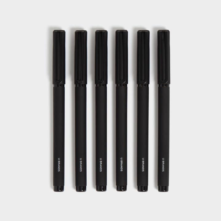 U Brands - Wholesale Pen - U Brands Midnight The Catalina Felt Tip Pens, 6 CT Black