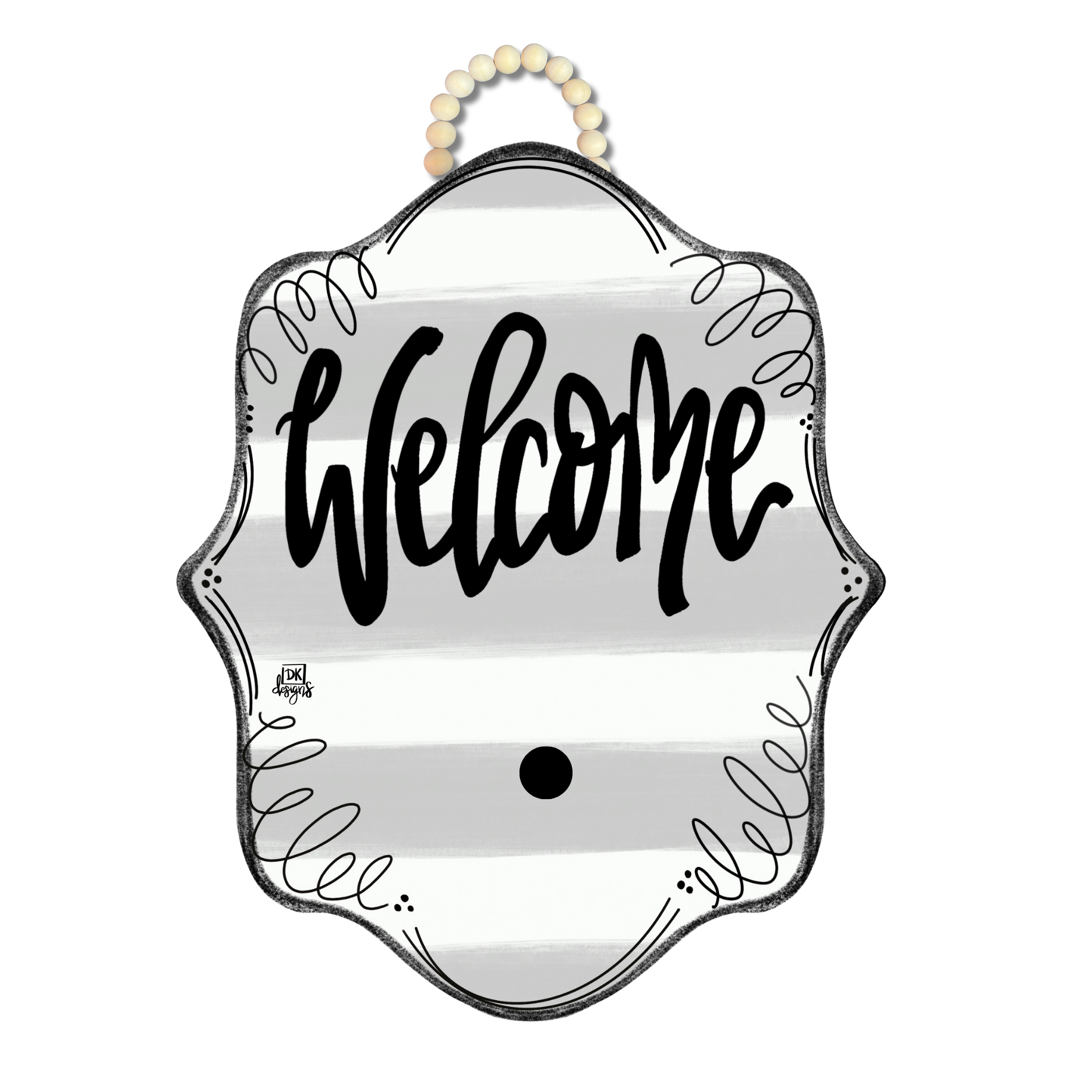 DK Designs Georgia - Wholesale Sign - Stripe Bloom "Welcome" Hanger + Mini1