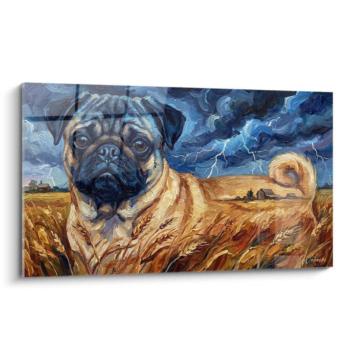 Tableau Carlin dans Champ de Blé sous Orage - Tempête Dorée - Edition Carlin pour la vente par Walensky