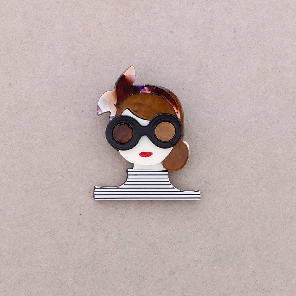 Sonata - Wholesale Snap Jewelry - Small Resin Brooch (C)3