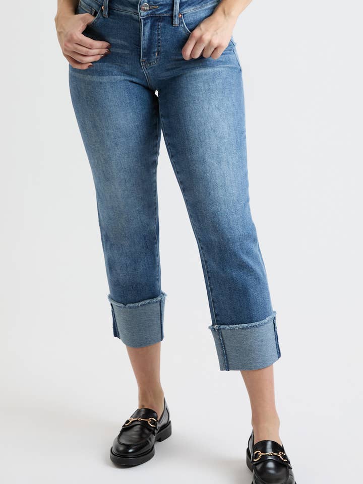 Mid Rise Premium Stretch Cuff Slim Straight Jean-WP036260 for wholesale by YMI