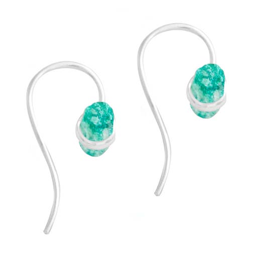 Fijne Amazoniet 925 sterling zilveren oorbellen voor wholesale door TALISMAS BIJOUX