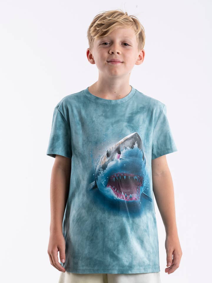 Youth Shark Natural Dyed T-shirt for wholesale by Wild Style