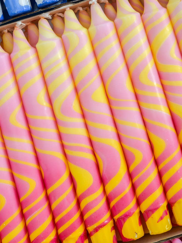 Summer Marble Candles - Pink / Yellow for wholesale by Nordtrice