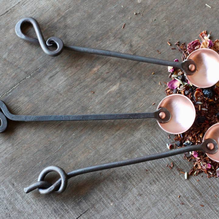 Wicks Forge - Vente Cuillère doseuse - Cuillères à café en cuivre et en acier (1 c. à thé)6