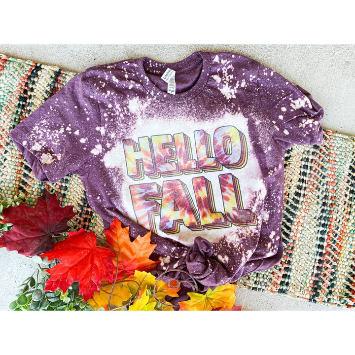 Hello Fall tie dye for wholesale by RR Tees Wholesale