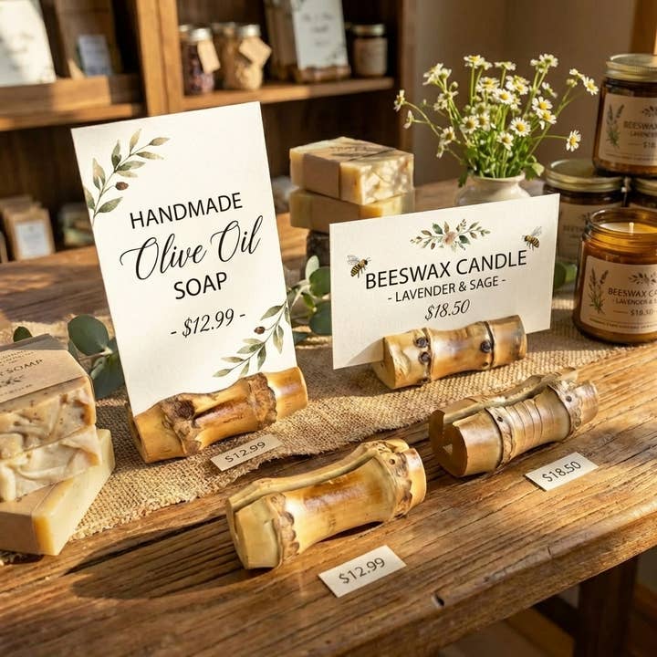 Bamboo Root Place Card Holder | Wedding and Retail Display for wholesale by Bamboo Switch