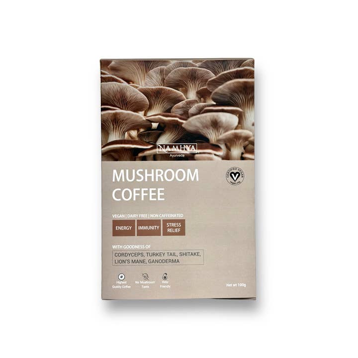 Namhya Ayurveda - Wholesale Powdered Health Drink - Mushroom Coffee | Lion’s Mane, Reishi & More| Mind-Boosting, Jitter-Free Energy | Focus - Immunity - Energy