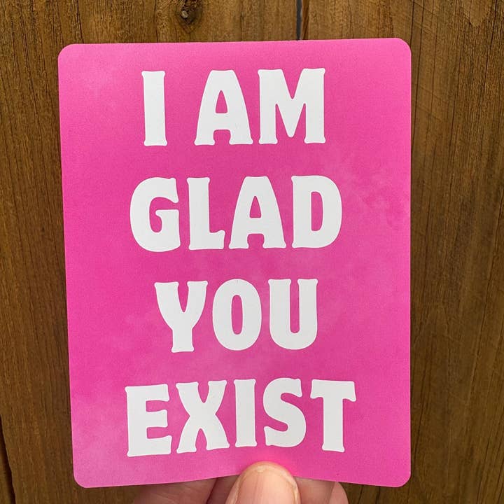 Anna Liz Heart Designs - Venta al por mayor Pegatina - Me alegra que existas pegatina de vinilo rosa impermeable3