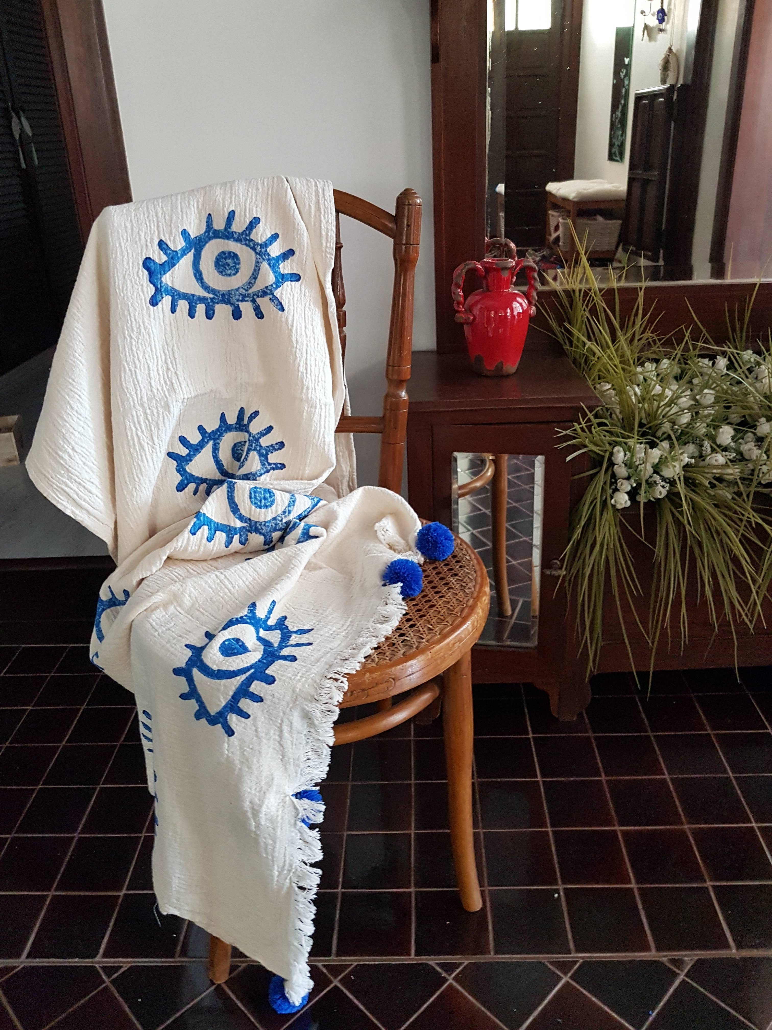 Moa - Wholesale Throw Blanket - Black Evil Eye Throw Blanket8