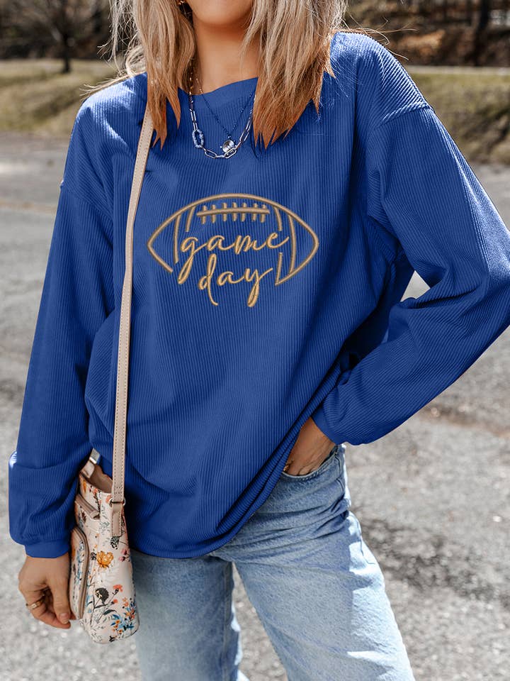 Suhkasana - Vente Sweat-shirt – femme - Sweat-shirt surdimensionné à côtes avec broderie pour jour de match17