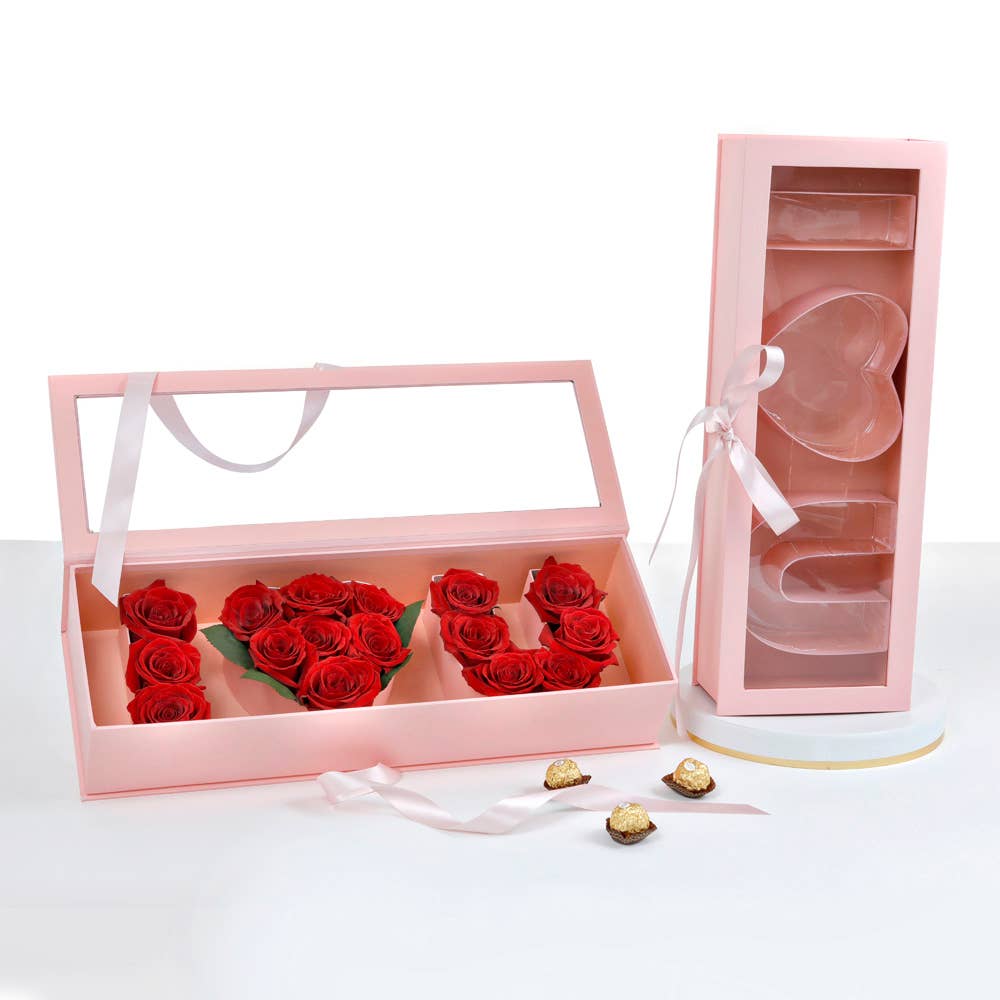 UNIKPACKAGING – wholesale Gift box – I Love U" Box with Clear Top, Plastic Liner & Ribbon11