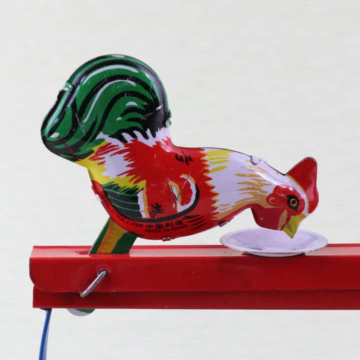 Tribal Trade GmbH - Wholesale Decorative Figurine - Tin toy pecking roosters rooster made of tin