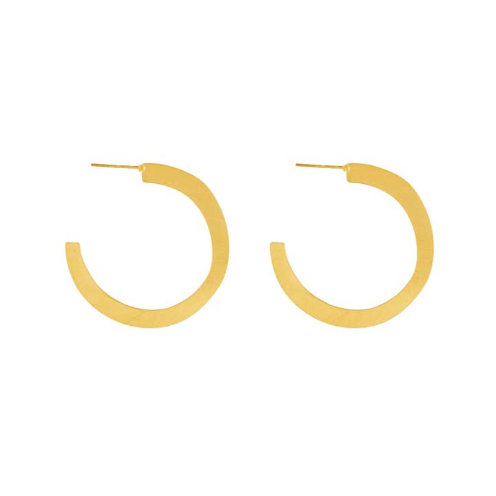 Dansk Copenhagen - Wholesale Hoop Earrings - Alaya Organic Hoop Earring Gold Plating5