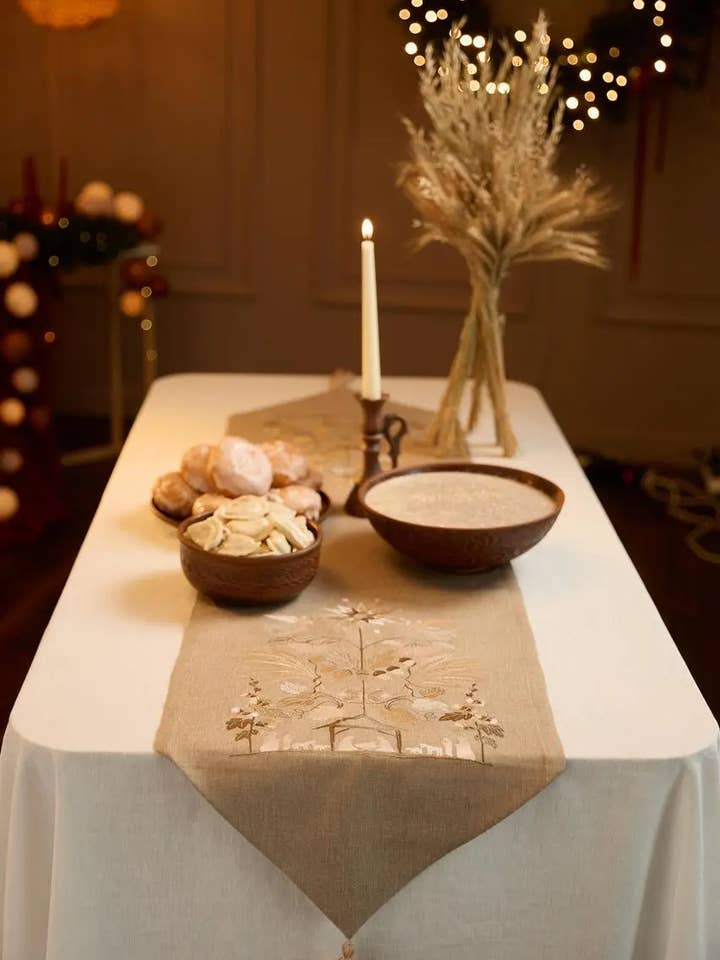 Premium Woven Polyester Christmas Table Runner Bethlehem for wholesale by Handmade Originals Ukraine