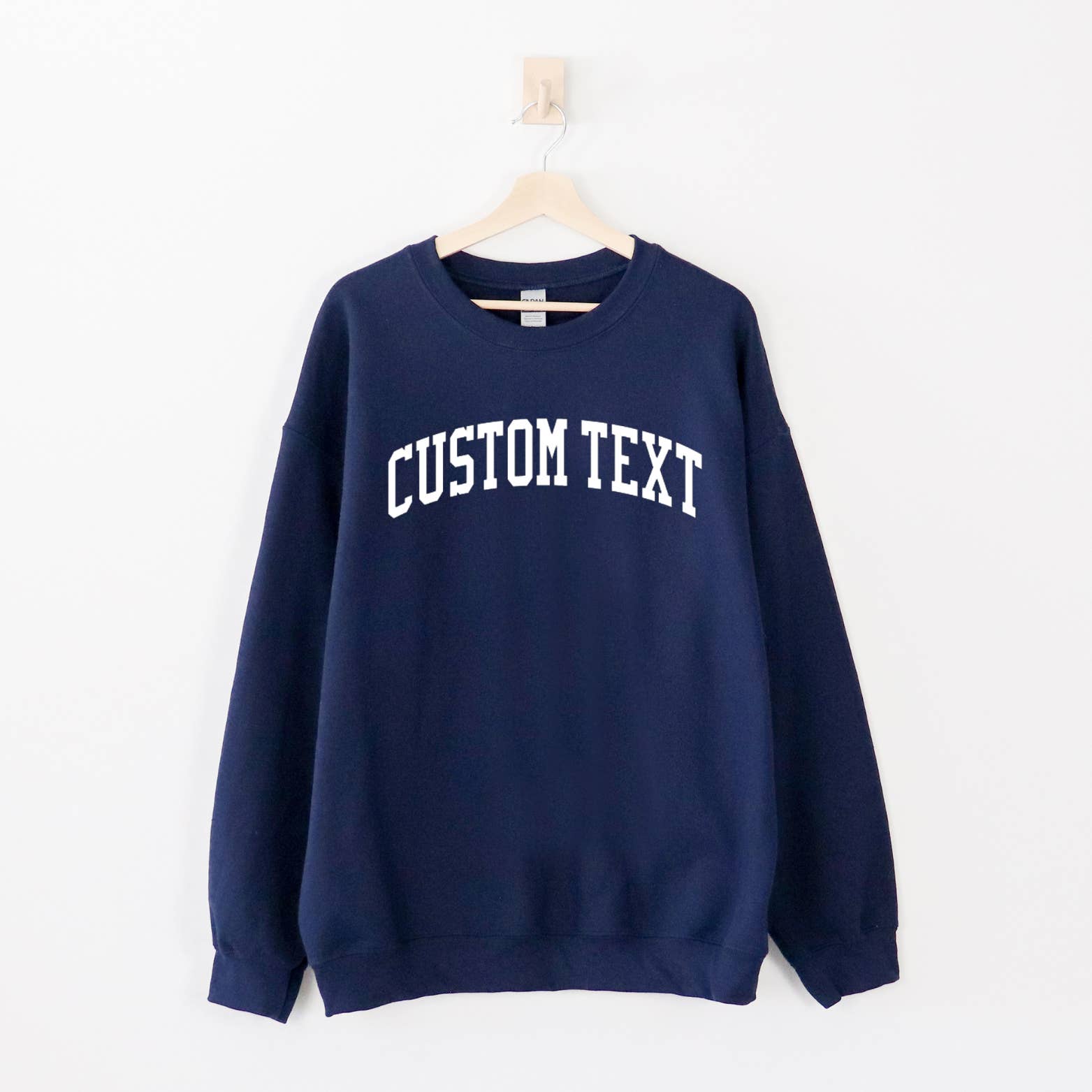 Unsalted Lifestyle Co. - Wholesale Graphic Sweatshirt - Women's - Custom Text Varsity Crew (Graphic Crew Neck Sweatshirt)