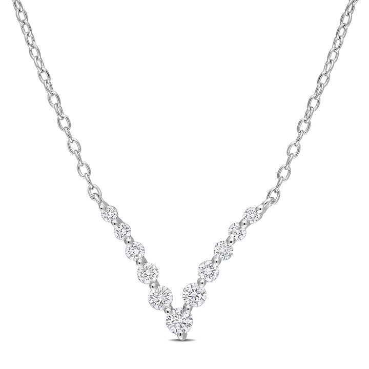 Graduated V Necklace (1/3 CT. TW.) for wholesale by Created Forever
