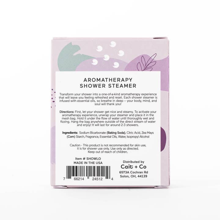 Cait + Co - Wholesale Shower Steamer/Bomb - Luxe Lavender + Oat Shower Steamer Fizzy Bomb