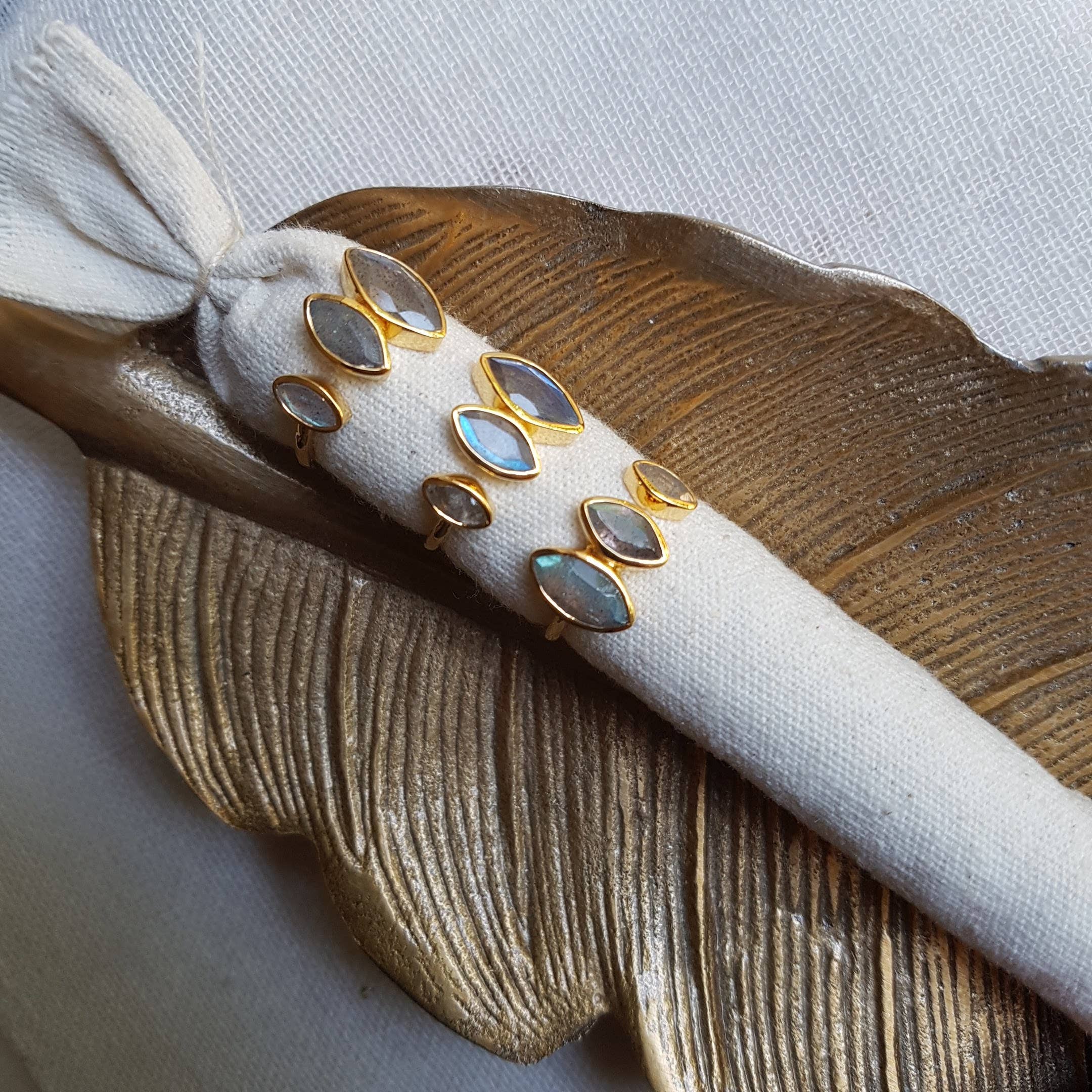 GINANDGER – Anel de pedra única/solitário por atacado – Anel ajustável com pedras à escolha - Dina2