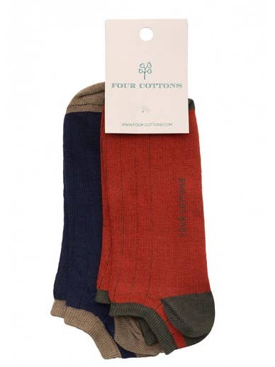 2 paar geribbelde enkelbretels van gekamd katoen voor wholesale door Four Cottons
