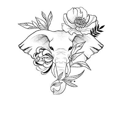 Sioou - Wholesale Temporary Tattoo - Elephant Temporary Tattoo by Sioou, Pack of 5