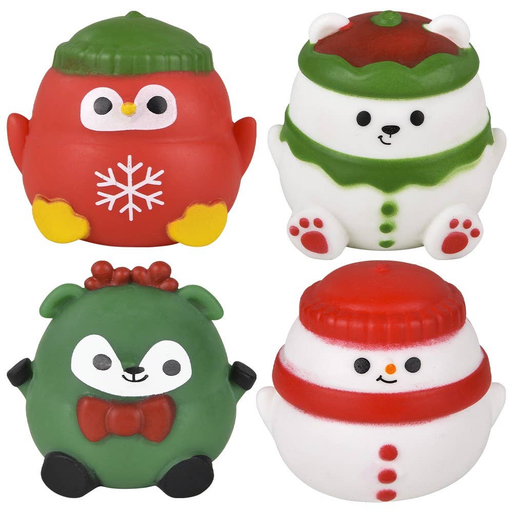 The Toy Network - Wholesale Fidget Toy - Kids - 2.4" CHRISTMAS SQUEEZY SUGAR BALL 12CT1